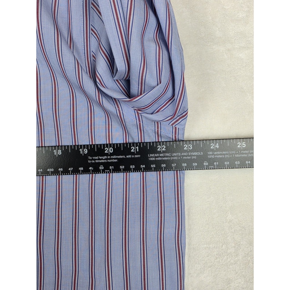 Brooks Brothers Luxury Shirt Collection Thomas Mason Mens 16 32 Blue Red Striped - Picture 5 of 6